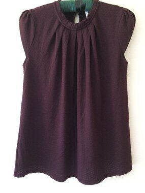 ELLE Purple & Gray Jacquard Blouse Medium